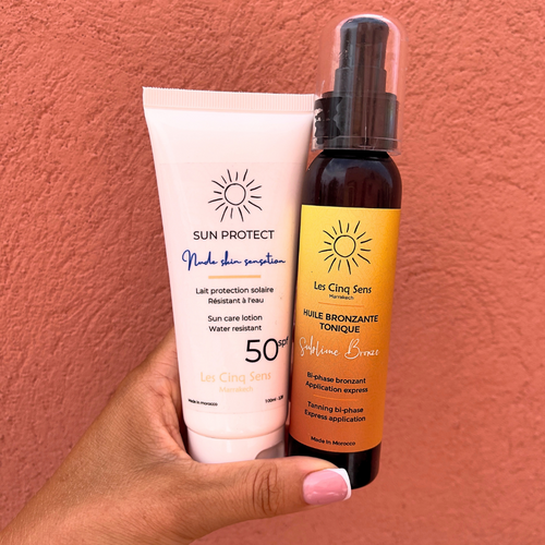Pack Solaire Sublime – Crème SPF50 & Huile Bronzante Naturelle