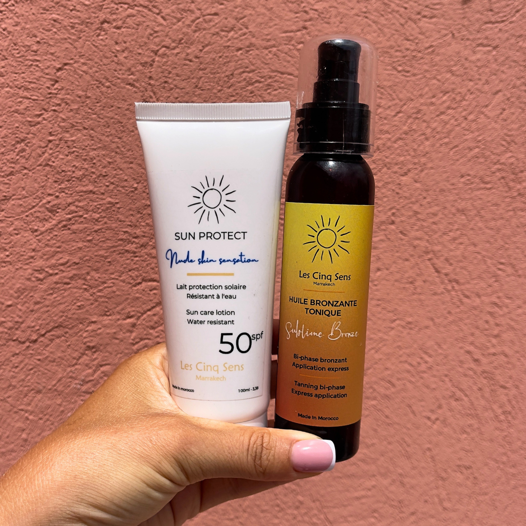 Pack Solaire Sublime – Crème SPF50 & Huile Bronzante Naturelle