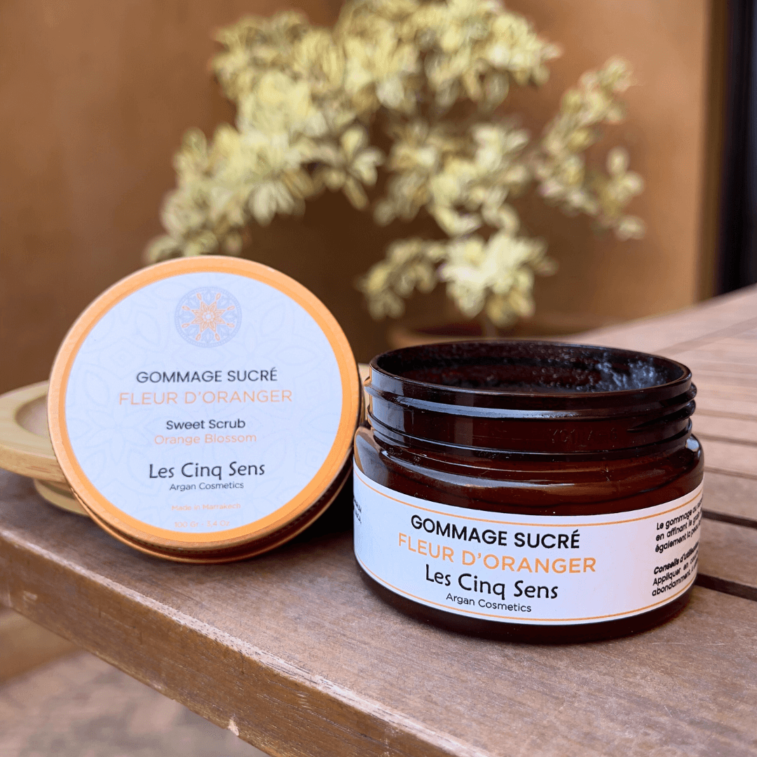 Gommage Sucré Fleur d’Oranger 100g – Exfoliation Douce & Peau Satinée