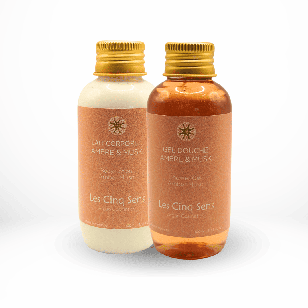 Pack Soin Corps Ambre & Musc – Lait Corporel et Gel Douche