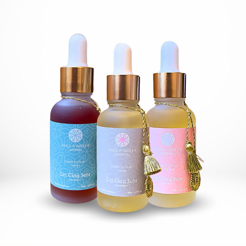 Coffret Huiles à Brûler d'Exception - Jasmin, Oriental, Ambre & Musc