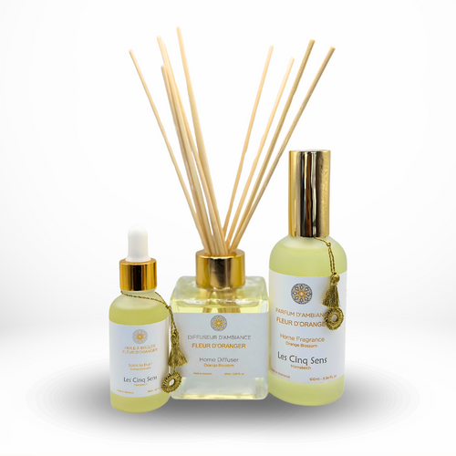 Coffret Parfum d’Ambiance Fleur d’Oranger – Diffuseur, Parfum & Huile à Brûler