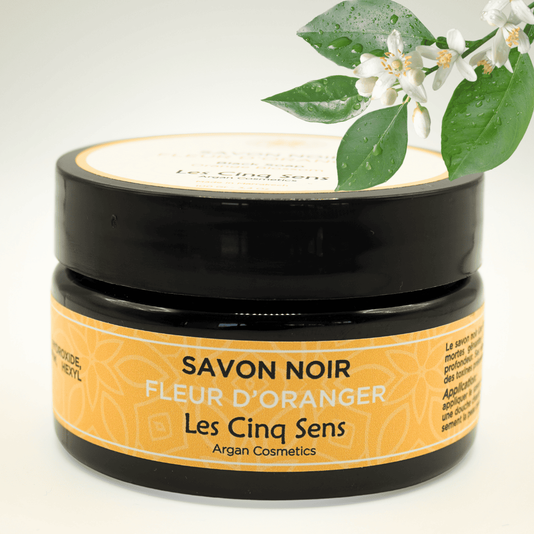 Savon Noir Fleur d’Oranger 100g – Exfoliant & Nourrissant
