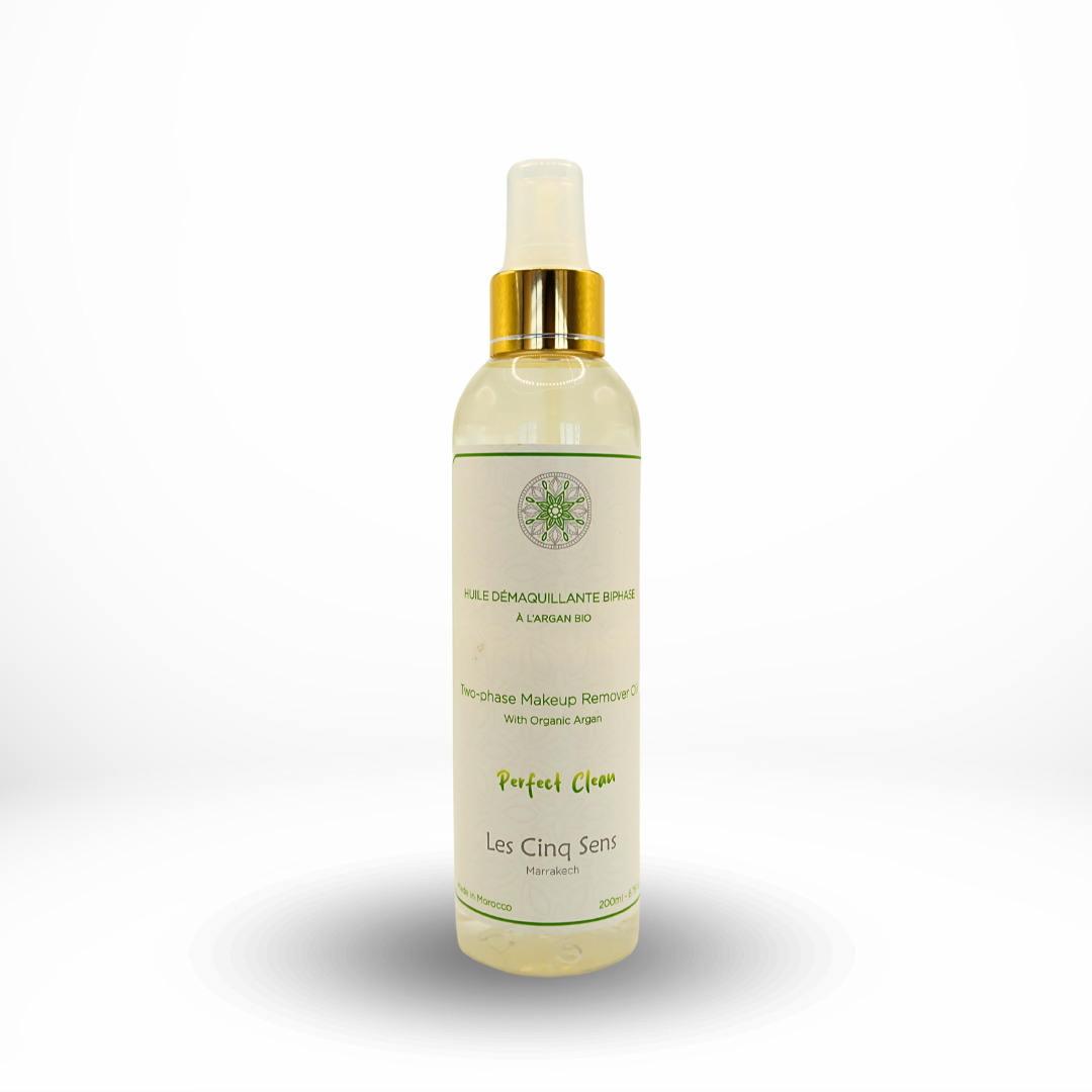 Huile Démaquillante Biphasée à l’Argan Bio – Démaquillage Doux & Naturel