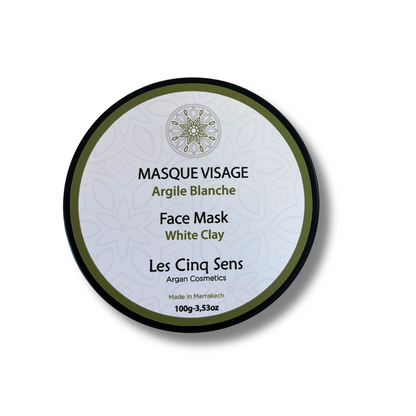 Masque Visage Argile Blanche 100ml – Apaisant & Éclat du Teint