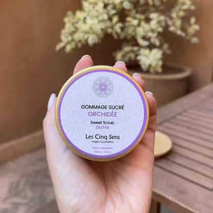 Gommage sucré Orchidée Naturel 100g | Peau Douce & Éclatante