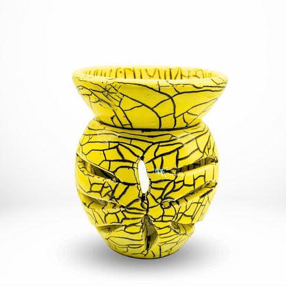 Brûleur d’Huile Parfumée en Céramique Jaune – Fabrication Artisanale à Marrakech