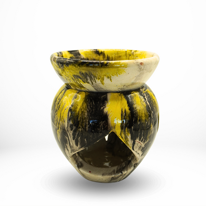 Brûleur d’Huile Parfumée en Céramique Vert – Pièce Unique, Artisanat de Marrakech