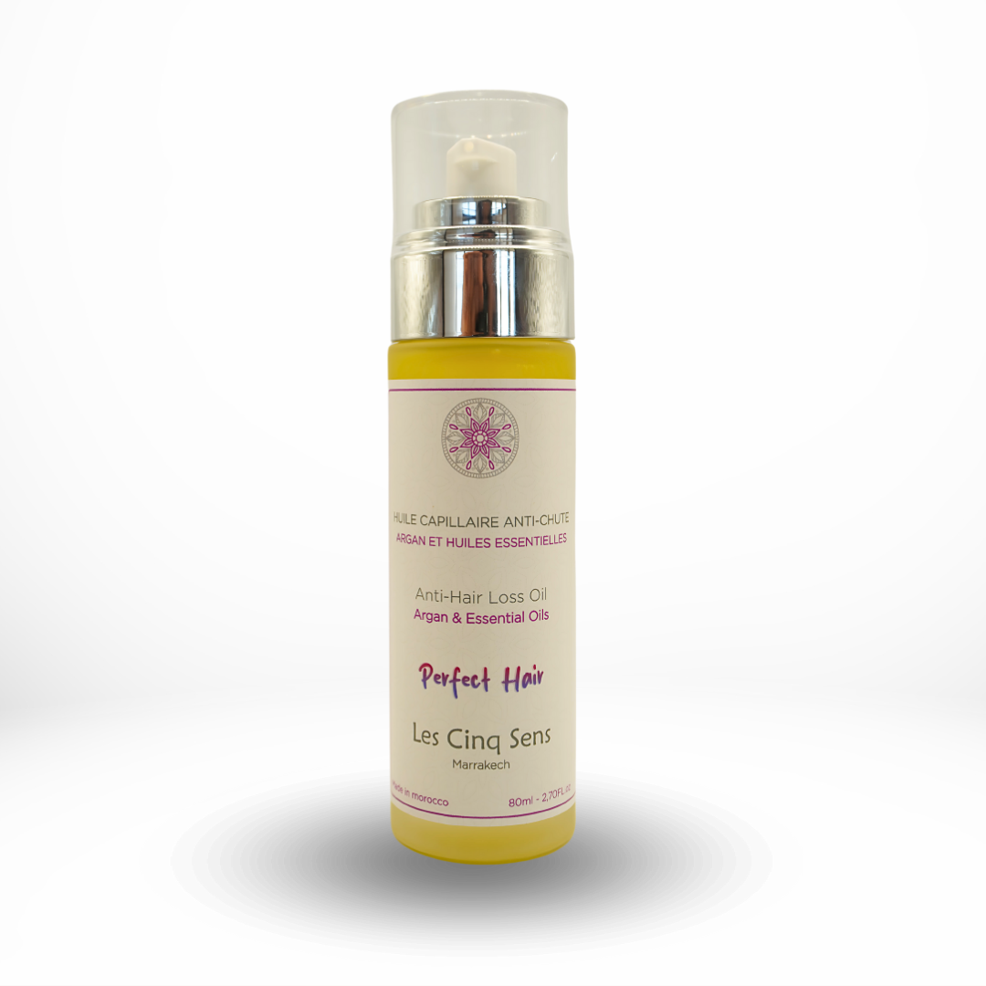 Huile Capillaire Anti-Chute à l’Argan & Huiles Essentielles – Fortifie & Stimule la Pousse