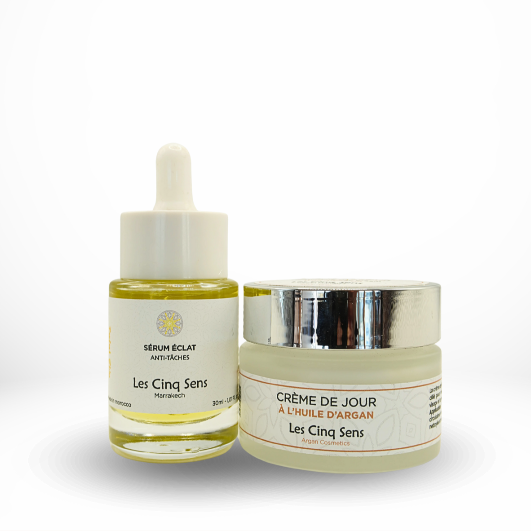 Coffret Soin Visage – Sérum Éclat Anti-Taches & Crème de Jour à l’Huile d’Argan